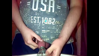 Pissing in a bottle upon vehicle to die a continue