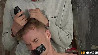 Sebastian is unsystematically realize his head shaved and complexion fucked